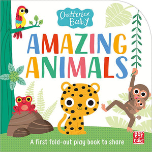 Amazing Animals: Fold-out tummy time book